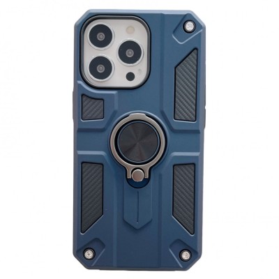 Husa protectie flippy compatibila cu apple iphone 13 defender model 5 cu suport prindere inel,albastru foto