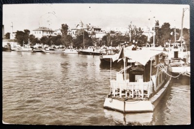 Tulcea - Vedere din port - RPR 1967 - tip fotografie, circulata fara timbru la Blejoi (Prahova), stampile lizibile foto