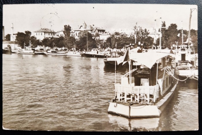 Tulcea - Vedere din port - RPR 1967 - tip fotografie, circulata fara timbru la Blejoi (Prahova), stampile lizibile