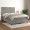 vidaXL Pat box spring cu saltea, gri deschis, 140x200 cm, catifea 3143025