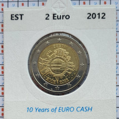 Estonia 2 euro 2012 UNC - 10 Years Euro - km 70 - cartonas personalizat D48201