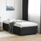 VidaXL Cadru de pat, negru, 90x200 cm, lemn prelucrat