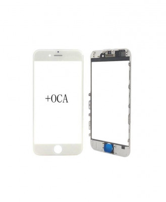 Geam cu Rama + OCA Apple Iphone 6 Plus Alb foto
