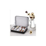 Cumpara ieftin Cutie Ceasuri Watchbox, 10 Spatii, Piele Ecologica Neagra, Interior Catifea, Fermoar, Transport/Depozitare