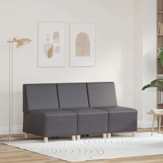 Unitate Sofa Modulară Fără Brațe 3 pcs Gri 55 x 74 x 82 cm