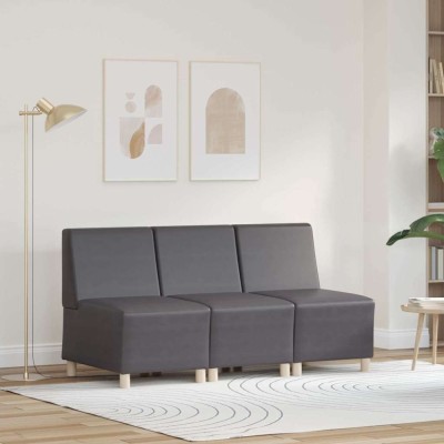 Unitate Sofa Modulară Fără Brațe 3 pcs Gri 55 x 74 x 82 cm foto