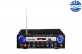 Amplificator audio cu Bluetooth, statie, USB, MP3, 2x50W, card SD, Bass,