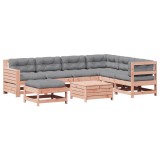 Set mobilier de gradina cu perne, 8 piese, lemn masiv douglas