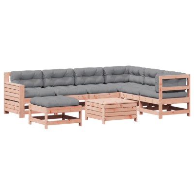 Set mobilier de gradina cu perne, 8 piese, lemn masiv douglas foto