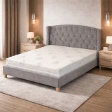 Saltea ortopedica Magic Micro One 140x200x25 cm, arcuri pocket, 7 zone confort, husa detasabila tricot, fermitate medie, Saltsib