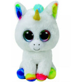 TY - Jucarie din plus Unicornul Pixy , Boos , 24 cm, Alb