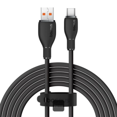 CABLU alimentare si date Baseus Pudding Series, Fast Charging Data Cable pt. smartphone, USB la USB Type-C 100W, 1.2m, negru &amp;quot;P10355703111-B1&amp;quot; (timbru foto