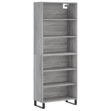 Dulap inalt, gri sonoma, 69,5x32,5x180 cm, lemn compozit
