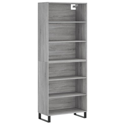 Dulap inalt, gri sonoma, 69,5x32,5x180 cm, lemn compozit foto