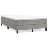 Cumpara ieftin Pat box spring cu saltea, gri deschis, 120x200 cm, catifea