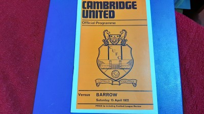 program Cambridge United - Barrow foto