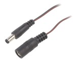 Cablu DC 5,5/2,5 Mufă și Soclu Drept Negru 2x0,35mm2