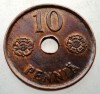 7.248 FINLANDA WWII 10 PENNIA 1943 XF/AUNC, Europa, Cupru (arama)