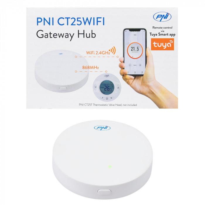 Aproape nou: Hub Internet PNI CT25WIFI pentru Cap termostatic PNI CT25T, pentru con
