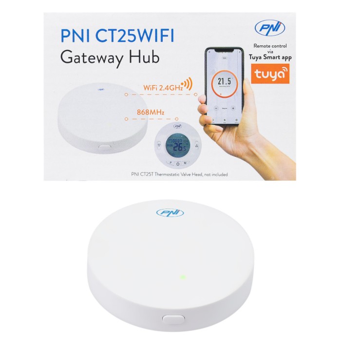 Resigilat : Hub Internet PNI CT25WIFI pentru Cap termostatic PNI CT25T, pentru con