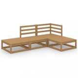 Set mobilier de gradina, 4 piese, maro miere, lemn masiv de pin