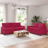 vidaXL Set de canapea 2 pcs Roșu Vin Catifea 3417149