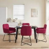 Cumpara ieftin Scaune de dining 4 buc. Catifea Rosu Vin 59 x 56,5 x 86 cm