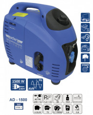 Generator de curent pe benzina tip invertor AD-1500 1.5 kW ADLER MA3700.1 foto