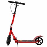 SPORTNOW Trotinetă pliabilă din aluminiu, ghidon reglabil, fr&acirc;nare dublă m&acirc;nă/picior, roți PU &Oslash; 18 cm, 86x38x103,5cm, roșu | Aosom Romania