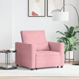 vidaXL Sofa Pat Convertible Roz Catifea 3-in-1