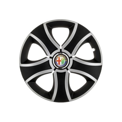 Set 4 Capace Roti 15 inchi (R15) Bis Gri-Negru, Compatibile Cu Alfa Romeo foto