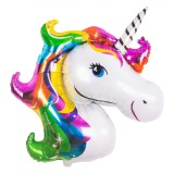 Balon Petrecere Metalizat Unicorn, Multicolor, 62x86cm