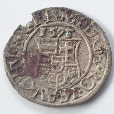 Ungaria 1 denar 1575 KB argint Maximilian ll foto
