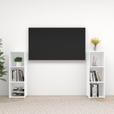 VidaXL Dulapuri TV, 2 buc., alb, 107x35x37 cm, lemn prelucrat