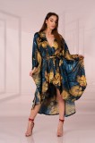 LIV649-129 Halat tip kimono cu maneci largi din material satinat, Marime universala, LIVIA CORSETTI