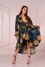 LIV649-129 Halat tip kimono cu maneci largi din material satinat