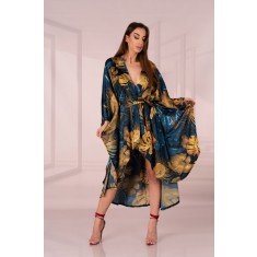 LIV649-129 Halat tip kimono cu maneci largi din material satinat