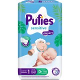 Scutece Pufies Sensitive, marimea 1 Newborn, 43 bucati, 2-5 kg, pachet Newborn