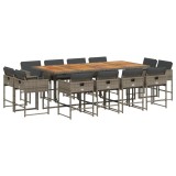 Cumpara ieftin Set mobilier de gradina cu perne, 13 piese, gri, poliratan