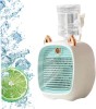 Aer condiționat portabil, mini ventilator de răcire, cu urechi de pisică, rezervor de apă, 3 viteze, incărcare USB, ușor de utilizat și de controlat,