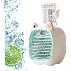 Aer condiționat portabil, mini ventilator de răcire, cu urechi de pisică, rezervor de apă, 3 viteze, incărcare USB, ușor de utilizat și de controlat,