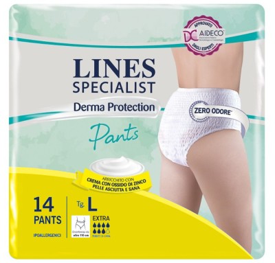 Scutece pentru adulti tip chilot Lines Specialist Derma Protection Extra, 7 picaturi, marimea L, 14 bucati foto