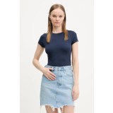 Hollister Co. tricou femei, culoarea albastru marin, KI339-5043