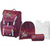 Set Ghiozdan Etui Cutie Carti si Sac Sport Schneiders Lazy Lewis Smart, 31x40x22 cm, Multicolor, Poliester, Set pentru Scoala, Set Genti Scoala, Rucsa