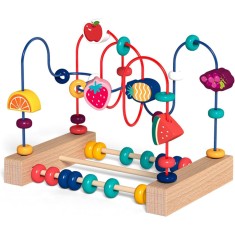 Jucarie din Lemn Montessori, Labirint Motricitate cu Abac si Animalute, Rollercoaster pentru Copii, Educativ, Dezvoltarea Abilitatilor Motorii, Numara foto