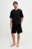 Diesel set de pijama de bumbac SET-ADAM-D-CORE culoarea negru, cu imprimeu, A19353.0PJBB