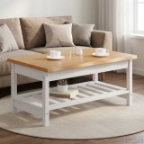 VidaXL Masă de cafea EKAI Alb 100 x 60 x 45,5 cm Lemn masiv de pin 42037020