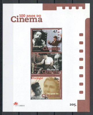 Portugalia 1996 Mi 2134/36 bl 117 - 100 de ani de cinema foto