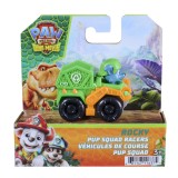 Patrula catelusilor filmul cu dinozauri pup squad racers vehicul cu figurina rocky 6.5cm