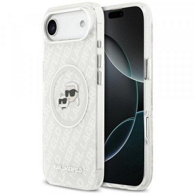 Husa MagSafe pentru Apple iPhone 17 Air, Karl Lagerfeld, IML Glitter Karl &amp;amp; Choupette`s Heads, Gri foto